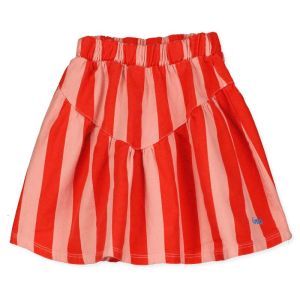 woven twill skirt-lotie red stripes/cla
