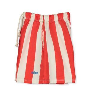 twill bermuda pockets-lotie red stripes/off