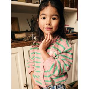 knitwear striped cardigan lilas