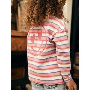 t-shirt longsleeve striped lilas