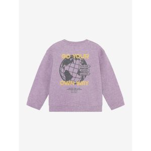 oversized sweater backprint purple melange