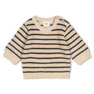 gebreid streep - winter denims taupe