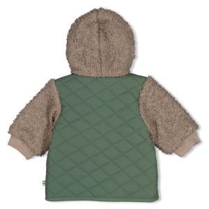 bouclé jas met capuchon-wiggle groen