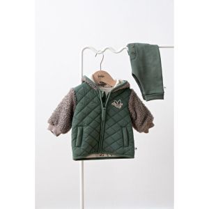 bouclé jas met capuchon-wiggle groen