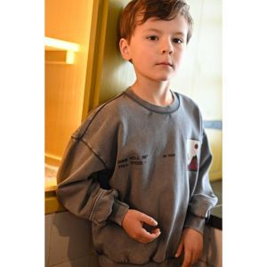 met backprint oversized-mounta grijs