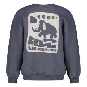met backprint oversized blauw