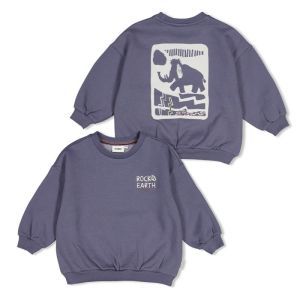 met backprint oversized blauw