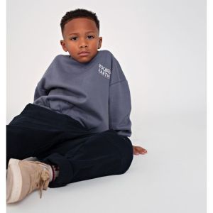 met backprint oversized blauw