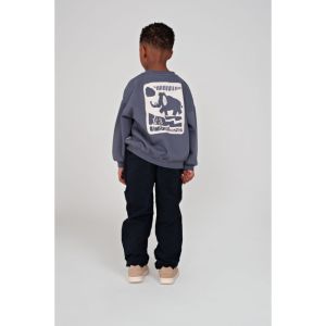 met backprint oversized blauw