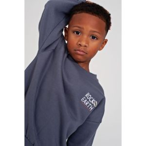 met backprint oversized blauw
