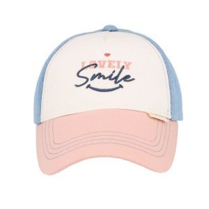 kids girl cap lovely smile blue fog